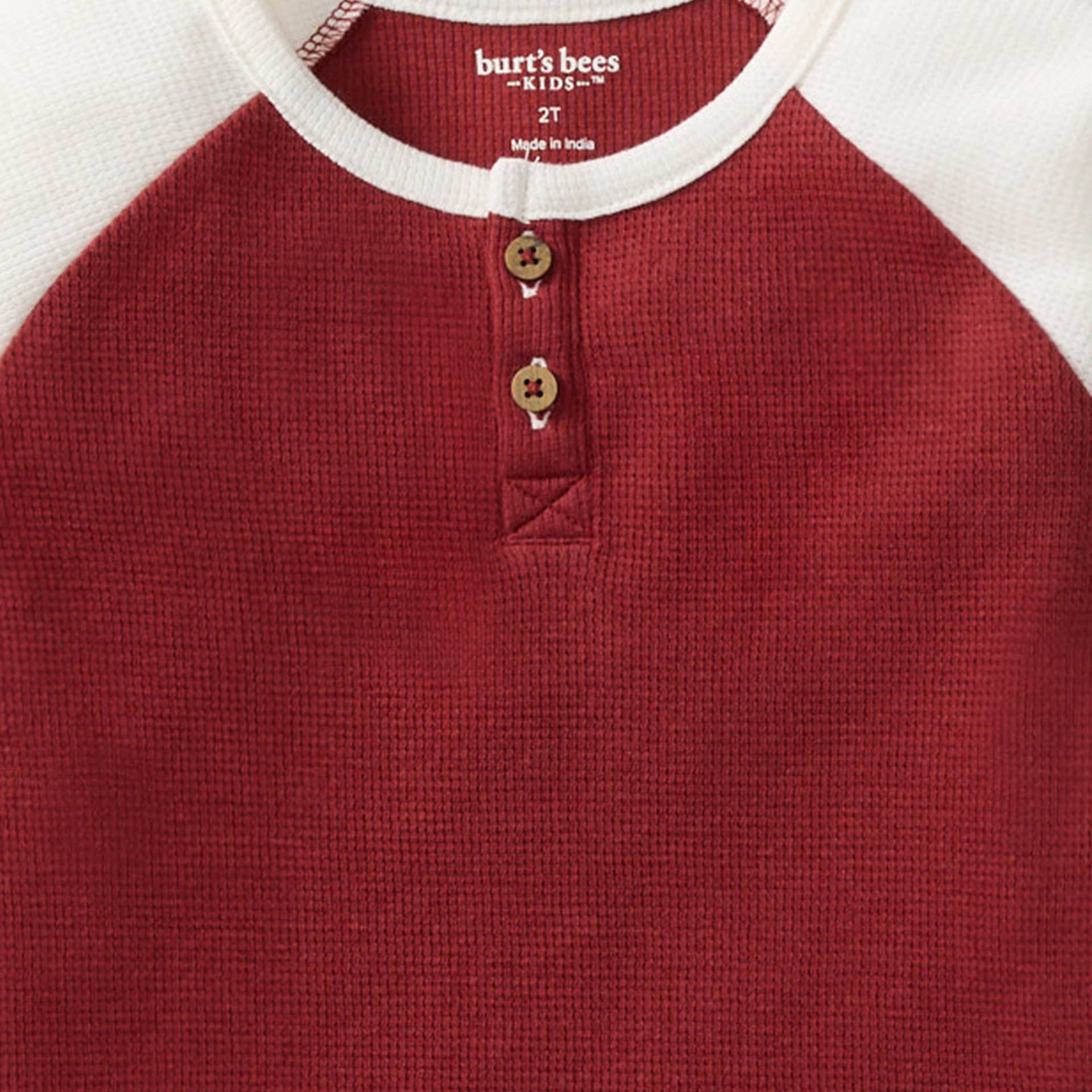 Thermal Organic Boy Tee & Pants Set - Brick Red